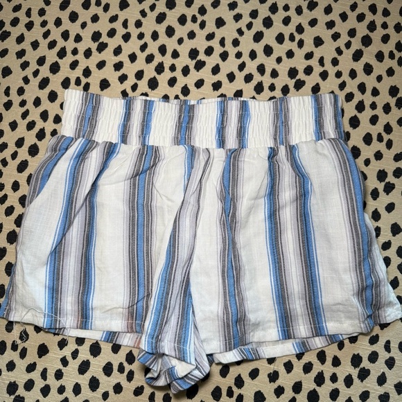 Vacate the Label M Blue Striped Linen Short - Picture 1 of 8